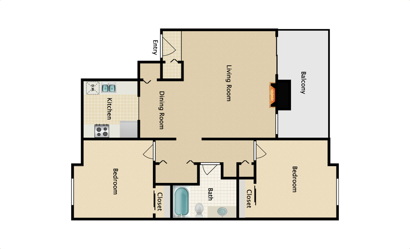  2-комнатная 68.5 м² 